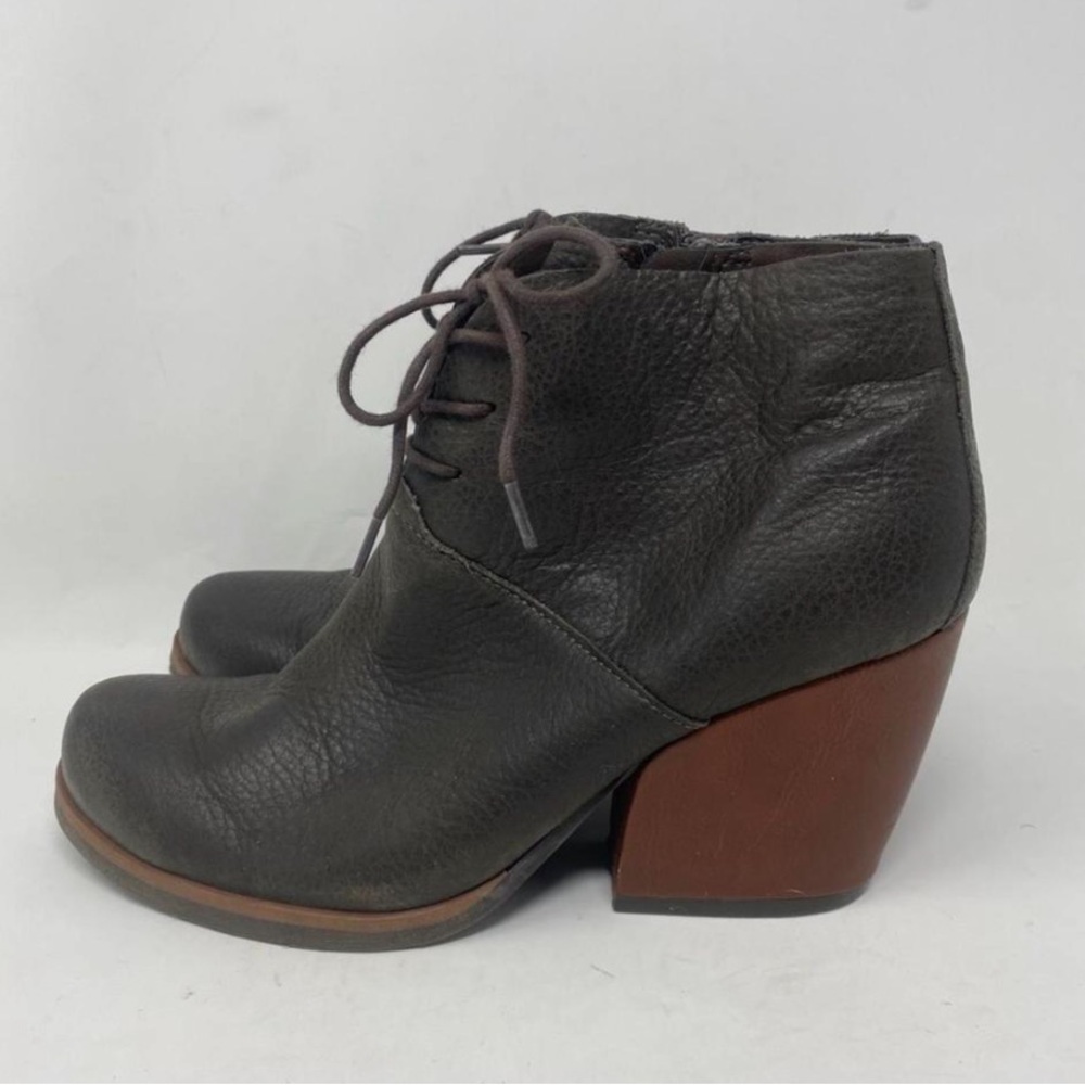 Kork-Ease Dark Brown Leather Ankle Booties